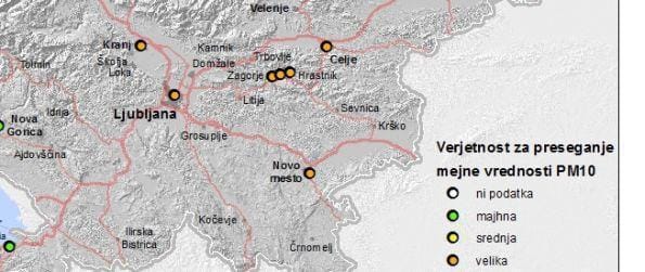 Napoved preseganja mejne vrednosti delcev PM10