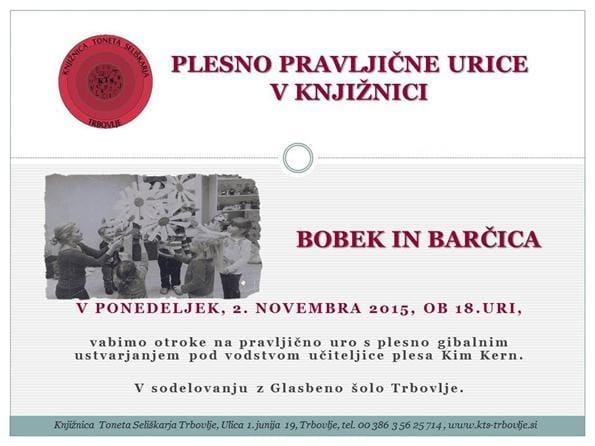 Knjižnica Trbovlje: Plesno pravljična ura - Bobek in barčica