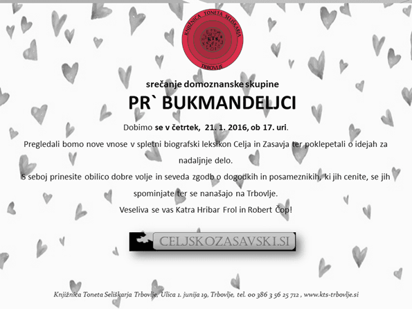 Knjižnica Trbovlje: Pr'Bukmandeljci, domoznanska skupina
