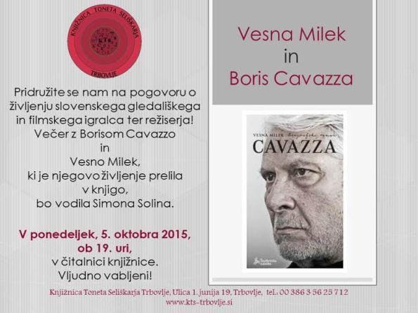 Knjižnica Trbovlje: Pogovor z Borisom Cavazzo in Vesno Milek