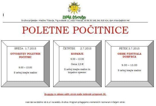 DPM Trbovlje: Poletne aktivnosti