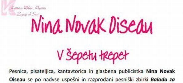Knjižnica Zagorje: Literarni večer z Nino Novak Oiseau