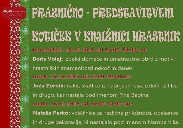 Knjižnica Hrastnik: Praznično predstavitveni kotiček