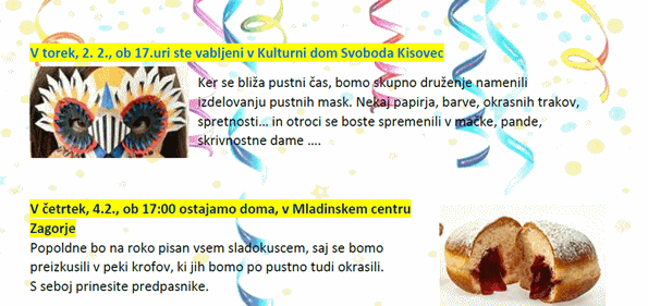 DPM Zagorje: izdelova pustnih mask in peka krofov
