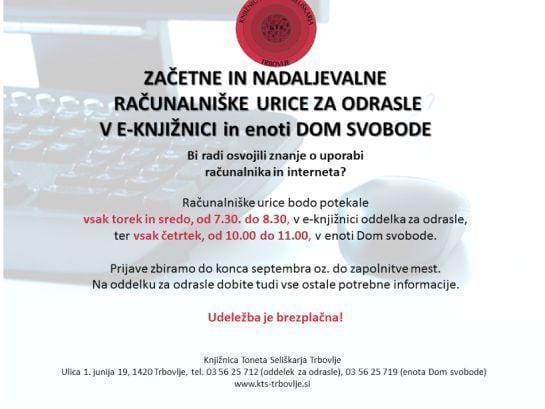račun ure Knjižnica Trbovlje: Računalniške ure