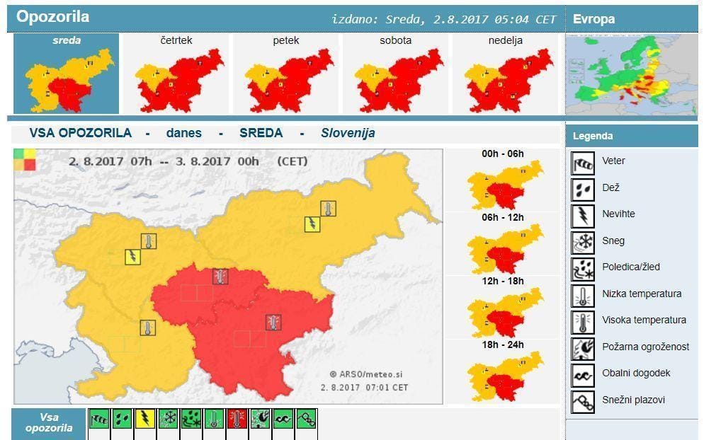Rdeči alarm tudi za Zasavje
