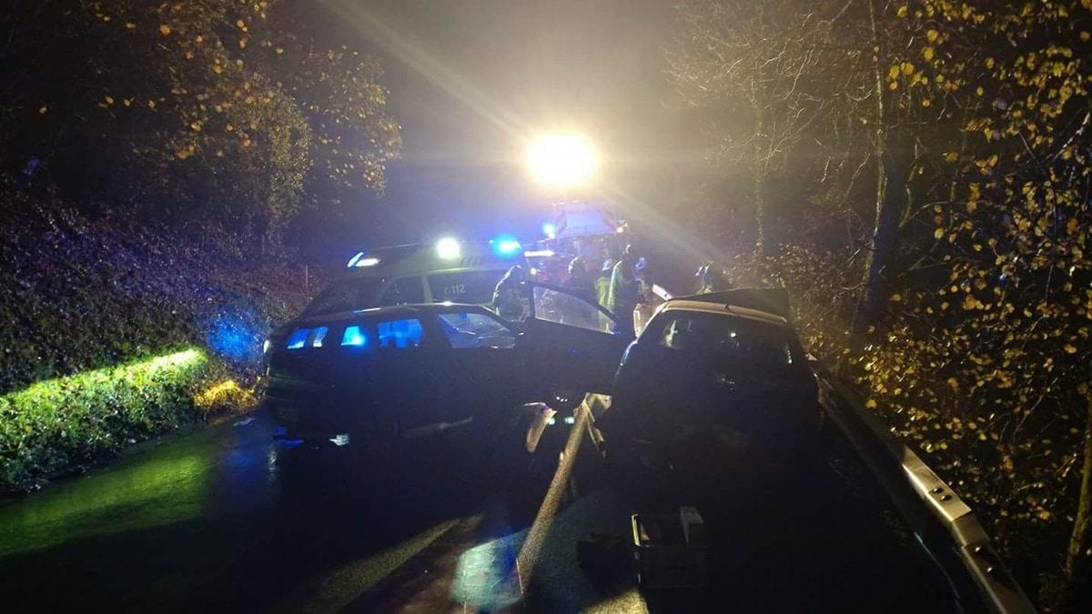 Trije poškodovani v trčenju