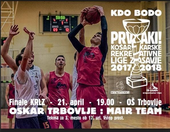 Vabilo na super finale Košarkarske rekreativne lige Zasavje