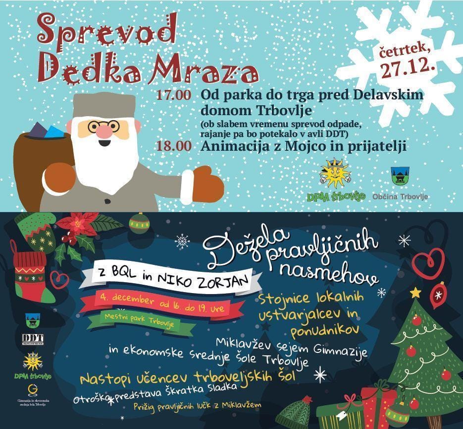 IZVESTE PRVI! Decembrske prireditve v Trbovljah!