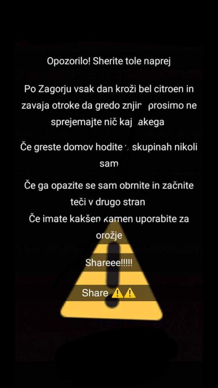 Na policiji prejeli prijavo glede poskusa ugrabitve