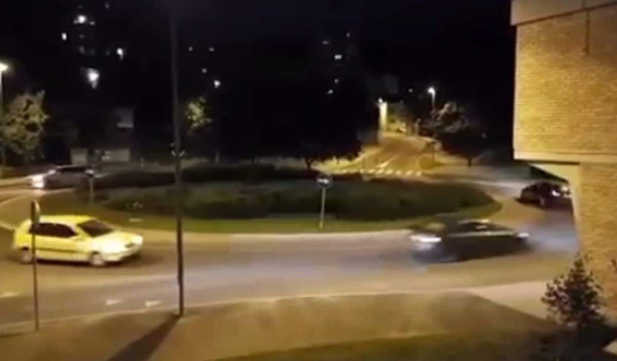 VIDEO: Nevarno in neumno! Nočna dirka v trboveljskem rondoju!