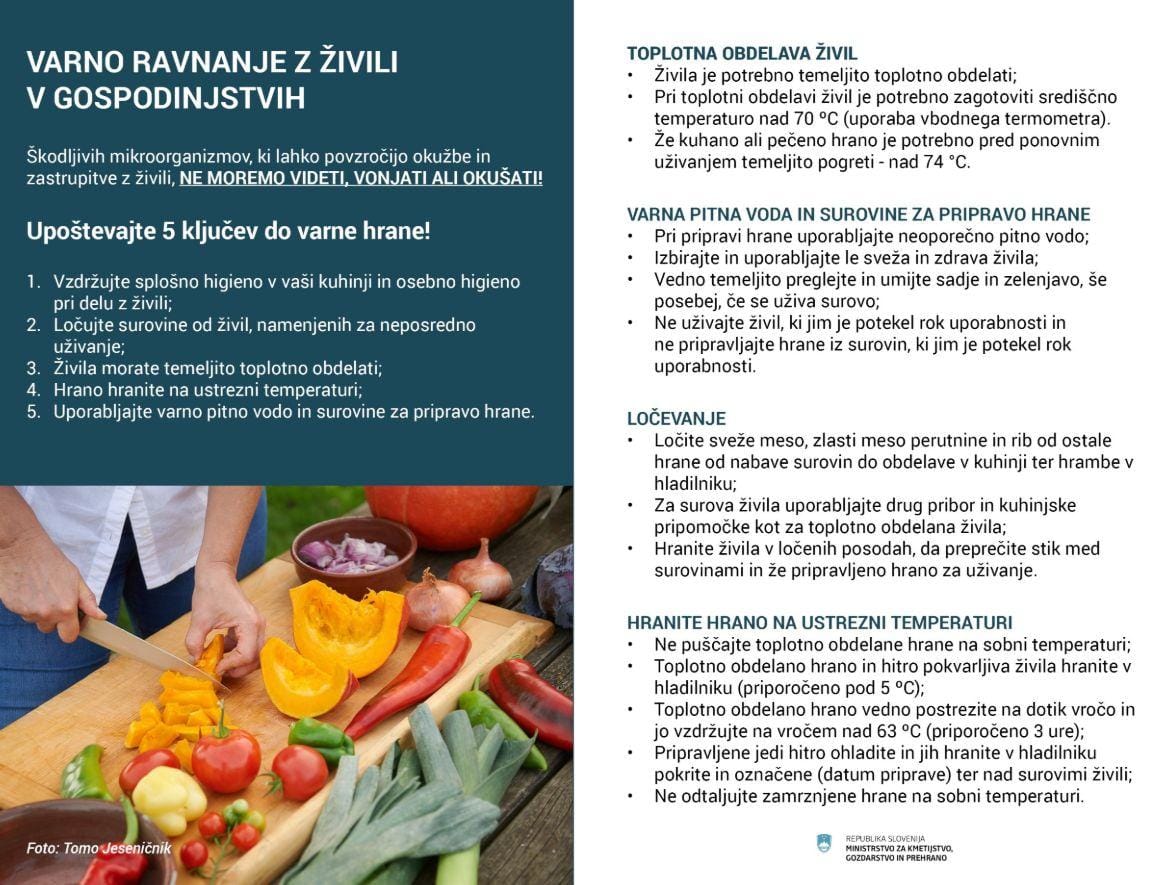 NAVODILA: Varno ravnanje z živili!