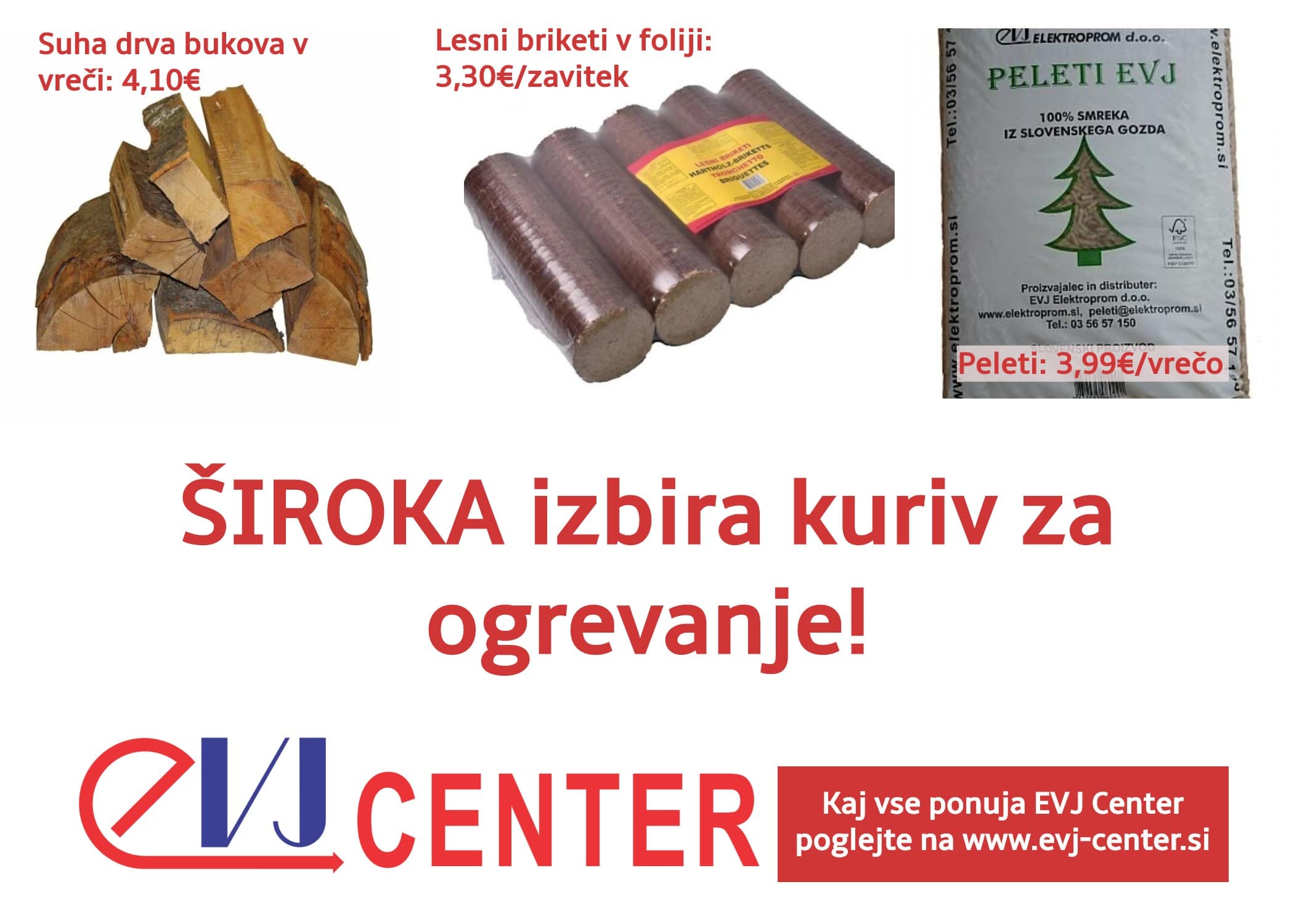 EVJ četrtkova akcija: Kurivo za ogrevanje vaših bivalnih prostorov