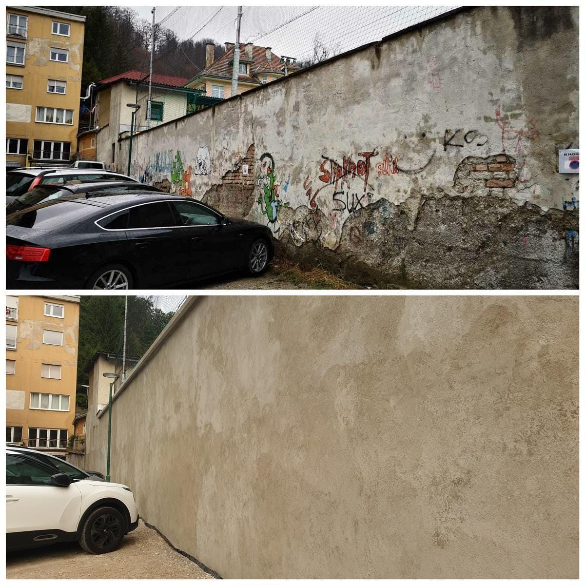 Aktivna KS Center: Prenovili zid ob igrišču Partizan