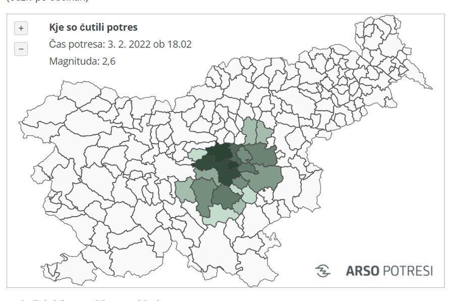 Pošteno streslo tla le nekaj kilometrov od Zagorja