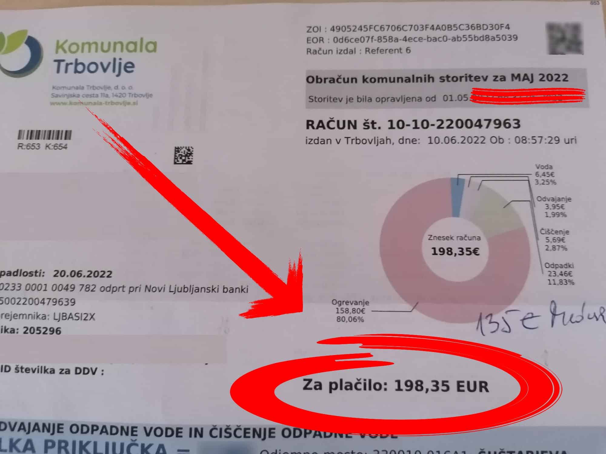 Pozabiš komunali javiti porabo vode in "kazen" plačaš 100 evrov na kubik tople vode