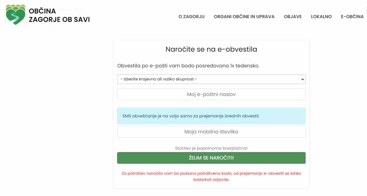 Ste vedeli, da vas Občina Zagorje obvešča preko SMS-sporočil?