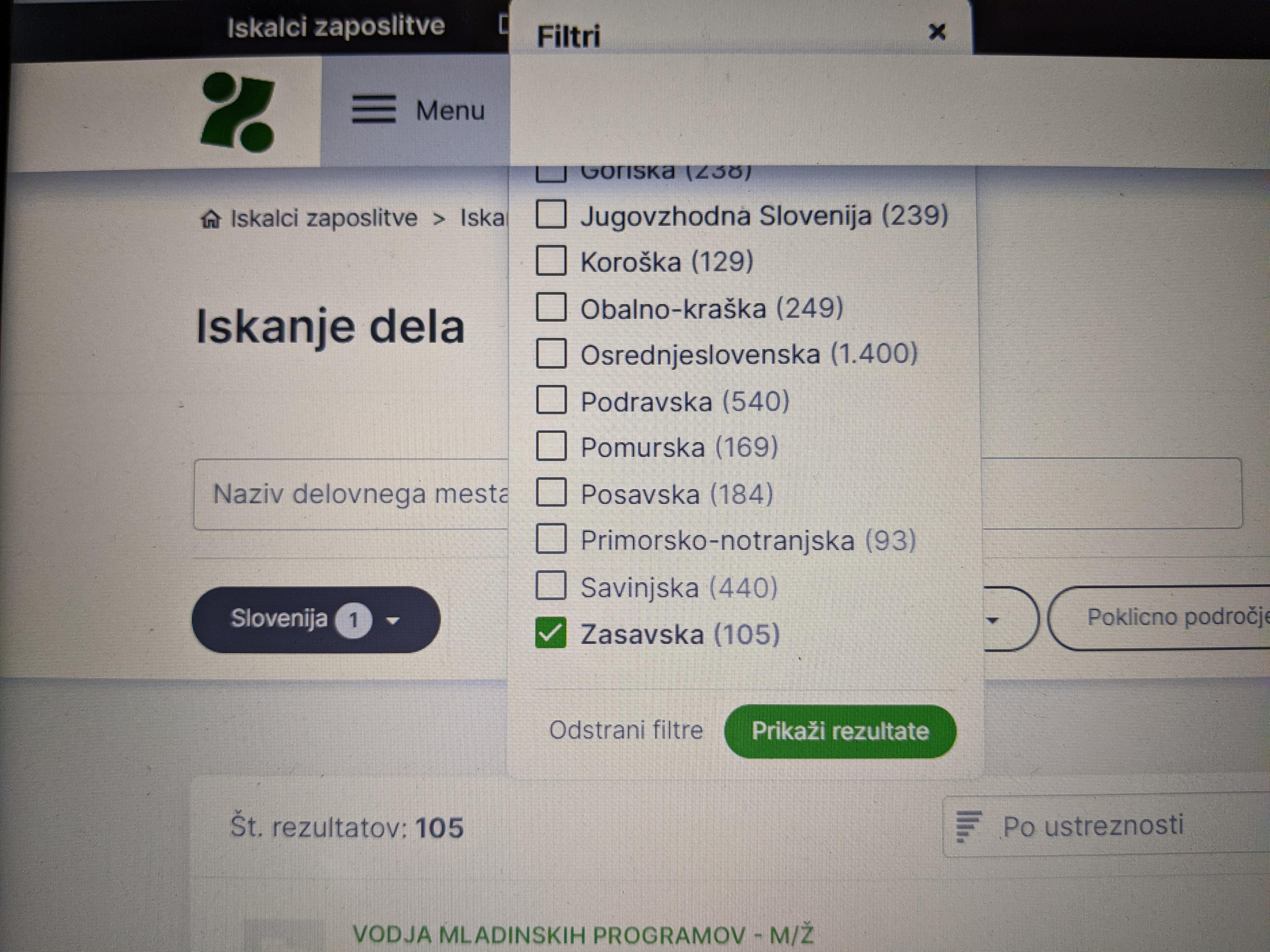 Največ novih delovnih mest trenutno v Trbovljah