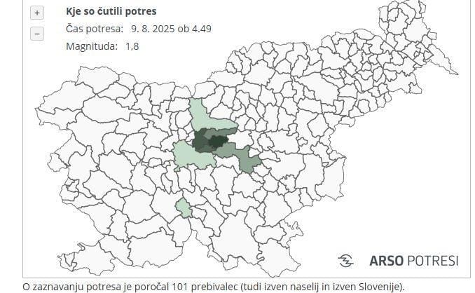 Več kot sto odzivov po potresu pri Litiji