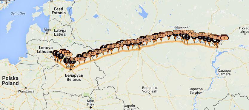 Starodobnikom lahko sledite tudi preko spleta (http://peking2paris2016.no/#frontPageMap).