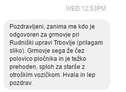 Sporočilo, ki smo ga prejeli od naše bralke. 