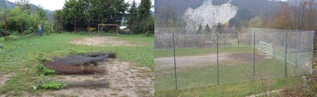 Na igrišču Žabjek postavili nove stebre, lovilno – zaščitno mrežo in nove gole.